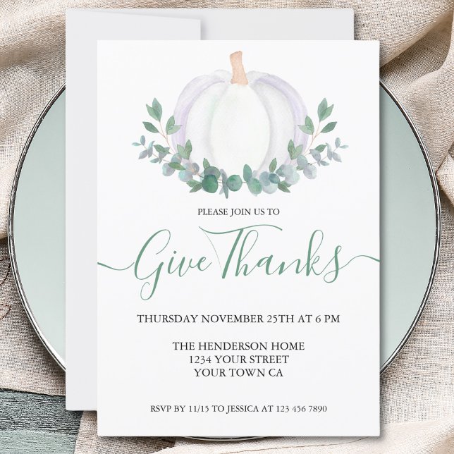 Elegant Pumpkin Thanksgiving  Invitation (Creator Uploaded)