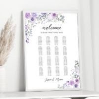 Elegant Puple Lilac Floral Wedding Seating Chart