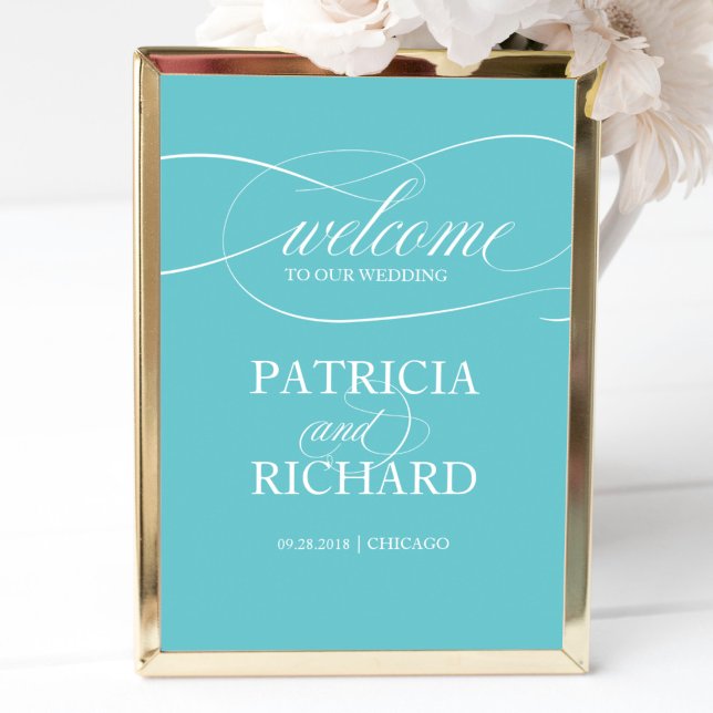 Elegant Purist Blue Welcome to our Wedding Sign (Creator Uploaded)