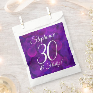 Elegant Purple 30 and Flirty Birthday Party Favour Bag