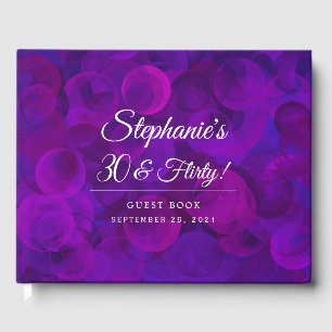 Elegant Purple 30 & Flirty Birthday Party Guest Book