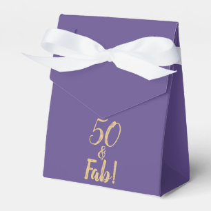 Elegant Purple "50 & Fab!" 50th Birthday Favour Box