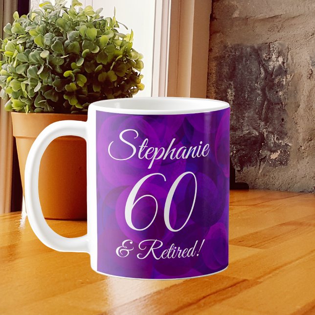 Elegant Purple 60 and Retired Retirement  Coffee Mug (Creator Uploaded)