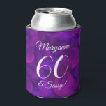 Elegant Purple 60 and Sassy Birthday Party Can Cooler<br><div class="desc">Elegant Purple 60 and Sassy Birthday Party Can Cooler This is a special unique elegant purple art can cooler specially designed for your golfing buddies or anyone who needs a beer can cooler and are turning 60 and Sassy! Personalise this beer can cooler with the guest of honour's name and...</div>