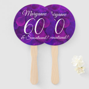 Elegant Purple 60 and Sensational Birthday Hand Fan