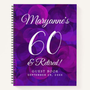 Elegant Purple 60 & Retired Retirement Party Notebook