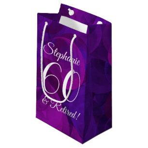 Elegant Purple 60 & Retired Retirement Party Small Gift Bag