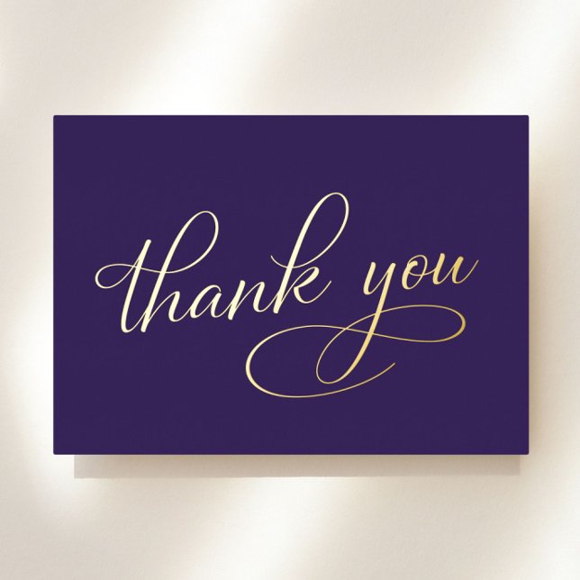 Elegant Purple 60th Birthday Foil Thank You Card (Creator Uploaded)