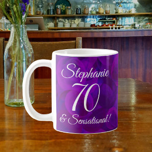 Elegant Purple 70 and Sensational Personalised Coffee Mug