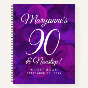 Elegant Purple 90 and Nonstop Birthday Party Notebook