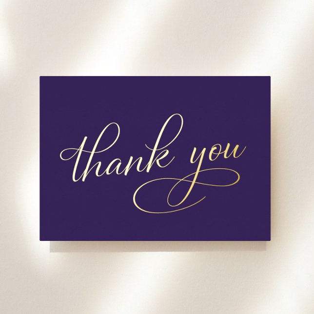 Elegant Purple 90th Birthday Foil Thank You Card (Creator Uploaded)