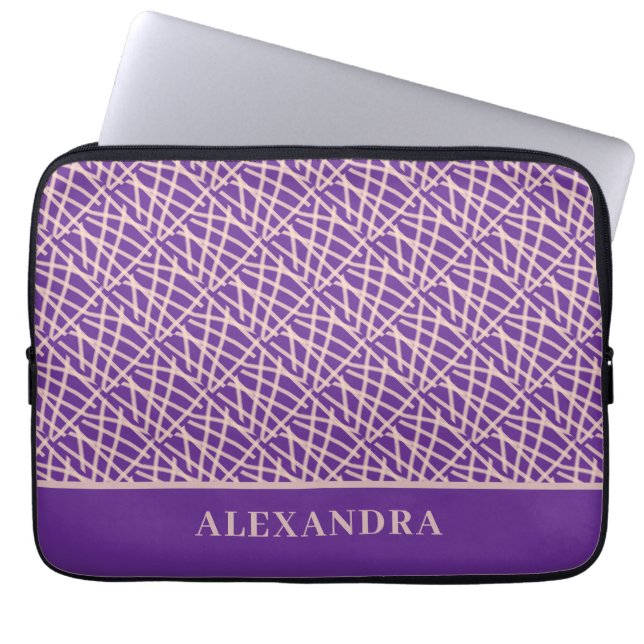Elegant Purple Abstract  Laptop Sleeve (Front)