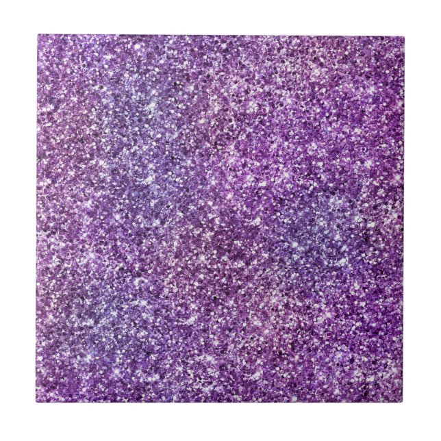 Elegant Purple Abstract Stylish Chic Pattern Ceramic Tile (Front)