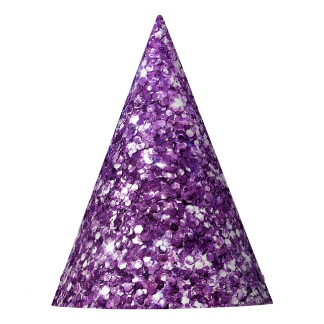 Elegant Purple Abstract Stylish Chic Pattern Party Hat (Front)