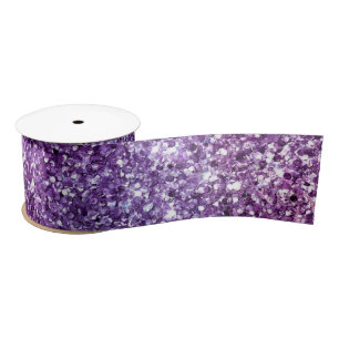 Elegant Purple Abstract Stylish Chic Pattern Satin Ribbon