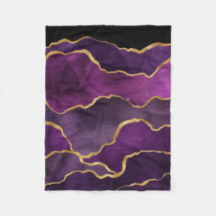 Elegant Purple Abstract Watercolor Pattern Fleece Blanket