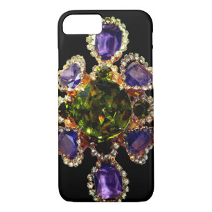 Elegant Purple Amethyst Diamonds Emeralds jeweller iPhone 8/7 Case