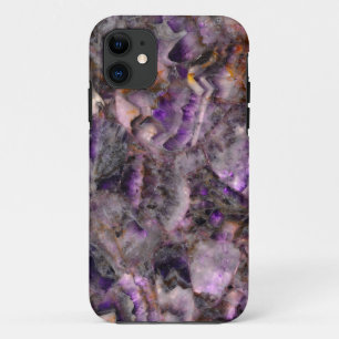 Elegant purple amethyst quartz marble granite  iPhone 11 case