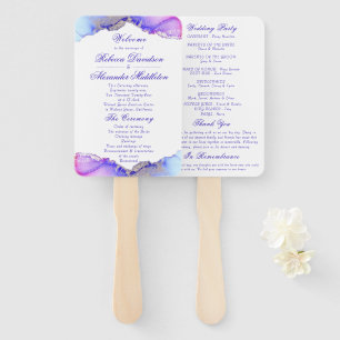 Elegant Purple Amethyst Wedding Program Hand Fan