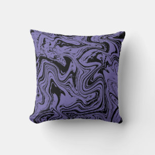 Elegant Purple and Black Marble  Cushion
