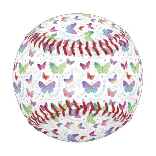 Elegant Purple and Blue Bright Butterflies Baseball