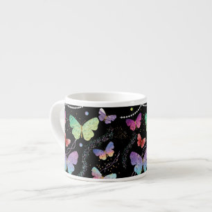 Elegant Purple and Blue Bright Butterflies Espresso Cup