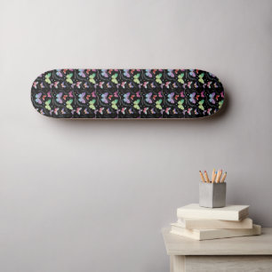Elegant Purple and Blue Bright Butterflies Skateboard