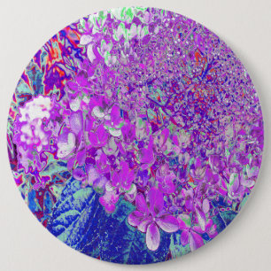 Elegant Purple and Blue Limelight Hydrangea 6 Cm Round Badge