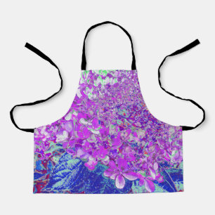 Elegant Purple and Blue Limelight Hydrangea Apron