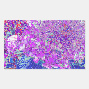 Elegant Purple and Blue Limelight Hydrangea Rectangular Sticker