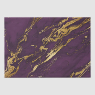 Elegant Purple and Gold Autumn Fall Marble Stone Tissue Paper