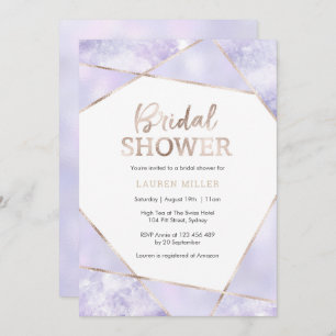 Elegant Purple and Gold Bridal Shower invitation