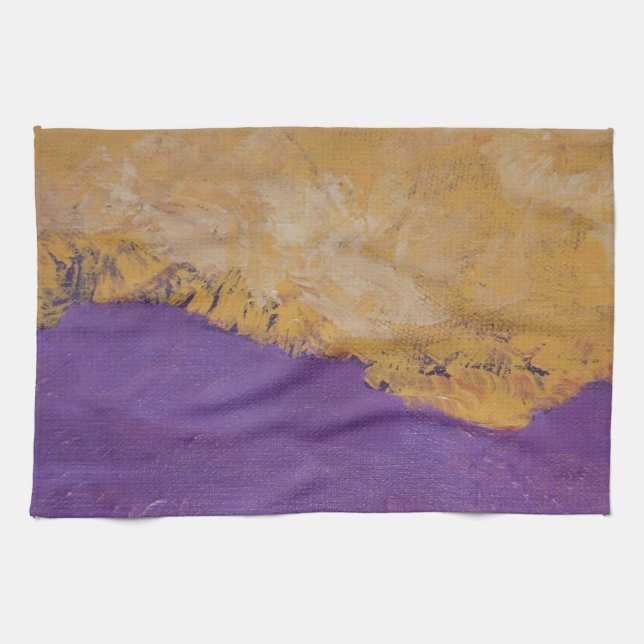 elegant purple and gold fabric kitchen towel (Horizontal)