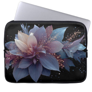 Elegant Purple and Gold Fantasy Floral Arrangement Laptop Sleeve