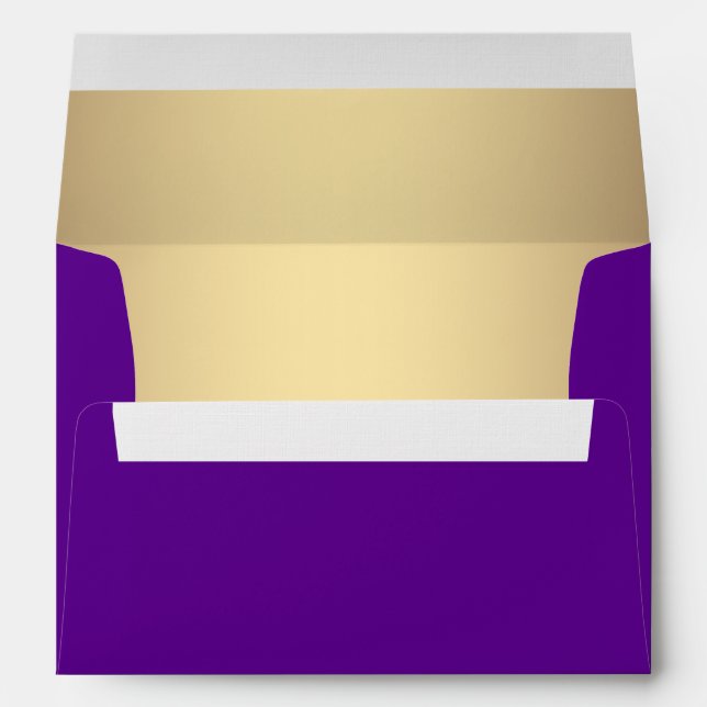 Elegant Purple and Gold Linen Envelopes (Back (Bottom))