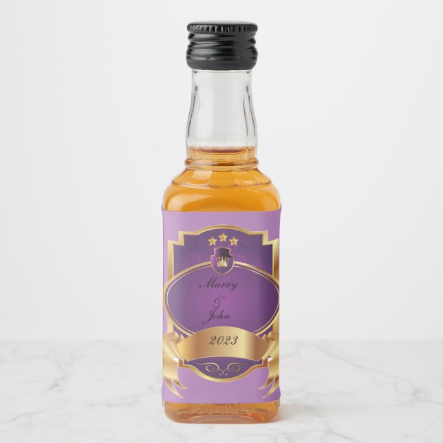 Elegant purple and gold liquor bottle label (Front)