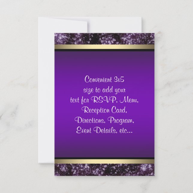 Elegant Purple and Gold RSVP (Front)