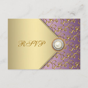 Elegant Purple and Gold RSVP Template