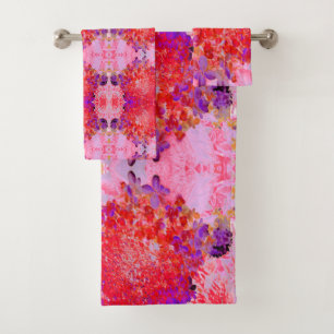 Elegant Purple and Orange Limelight Hydrangea Bath Towel Set