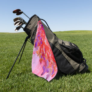 Elegant Purple and Orange Limelight Hydrangea Golf Towel