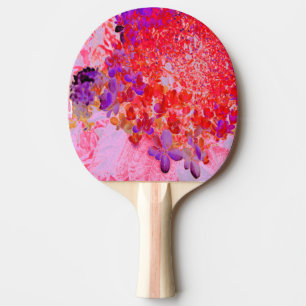 Elegant Purple and Orange Limelight Hydrangea Ping Pong Paddle