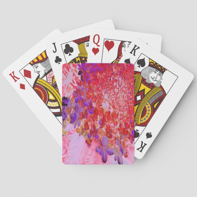 Elegant Purple and Orange Limelight Hydrangea Playing Cards (Back)