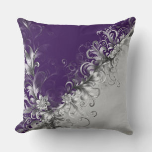 Elegant Purple and Silver Accents Cushion