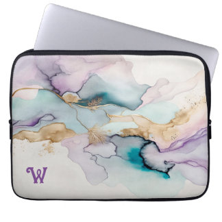 Elegant Purple and Teal Neoprene Laptop Sleeve