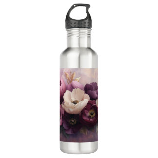 Elegant Purple and White Floral Bouquet  710 Ml Water Bottle