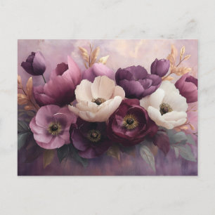 Elegant Purple and White Floral Bouquet Postcard