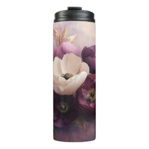 Elegant Purple and White Floral Bouquet Thermal Tumbler