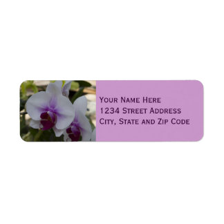 Elegant Purple and White Orchid Photo Return Address Label