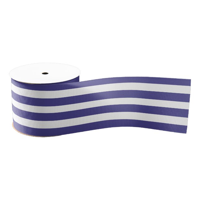 Elegant Purple and White Striped Grosgrain Ribbon (Spool)