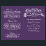 Elegant Purple And White Wedding Ceremony Programs<br><div class="desc">Elegant Purple And White Wedding Ceremony Programs.</div>